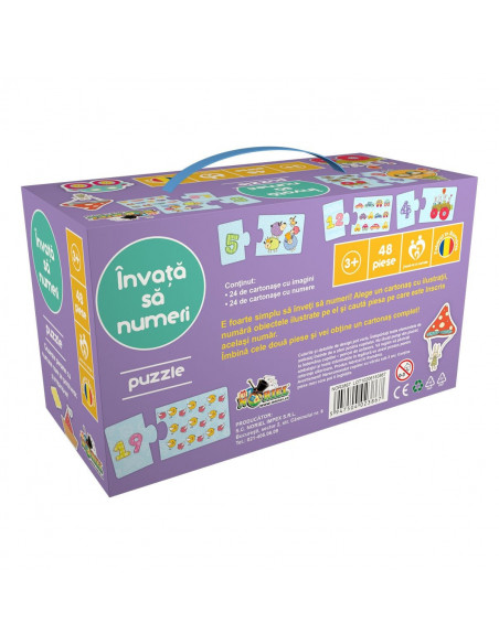 Invata Sa Numeri, Puzzle Noriel, 48 Piese,Uniq3867