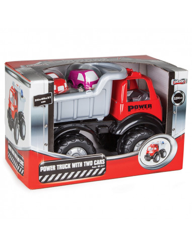 Camion basculant Pilsan Power Truck cu 2 masinute,PL-06-517