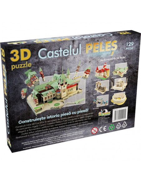 Castelul Peles, Puzzle Noriel 3D, 129 Piese,Uniq2945