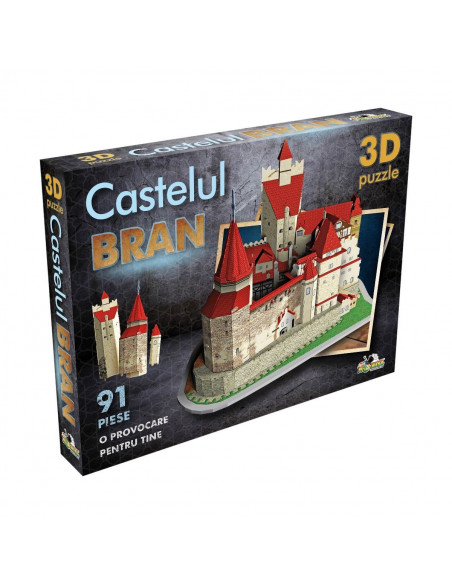 Castelul Bran, Puzzle Noriel 3D, 91 Piese,Uniq2952