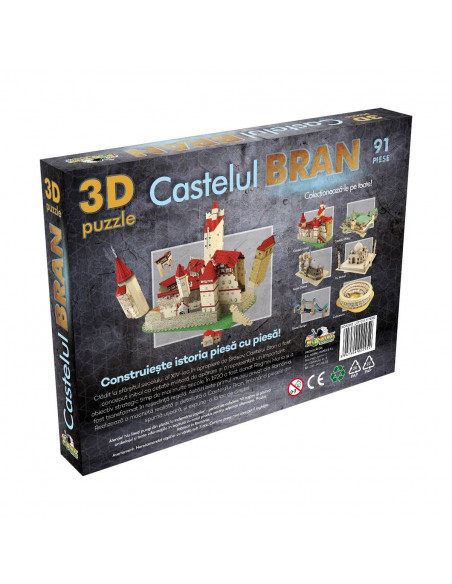 Castelul Bran, Puzzle Noriel 3D, 91 Piese,Uniq2952