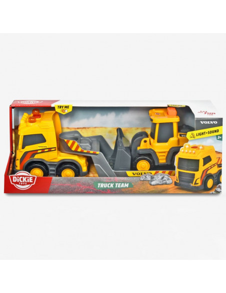 Set Dickie Toys Volvo Truck Team Camion cu remorca si