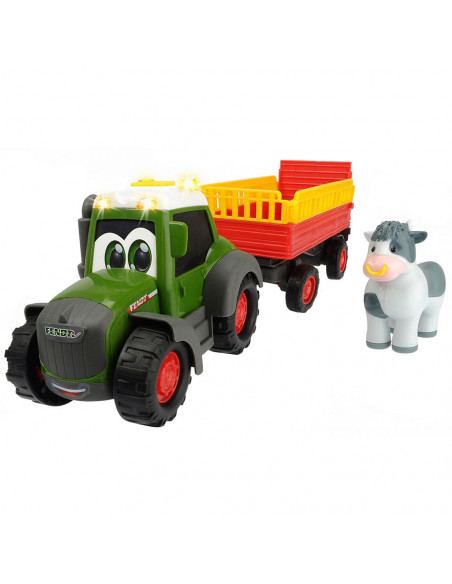 Tractor Dickie Toys Happy Fendt Animal Trailer cu remorca si