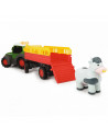 Tractor Dickie Toys Happy Fendt Animal Trailer cu remorca si