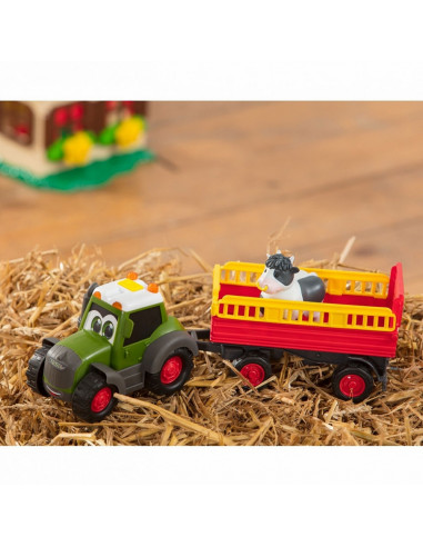 Tractor Dickie Toys Happy Fendt Animal Trailer cu remorca si