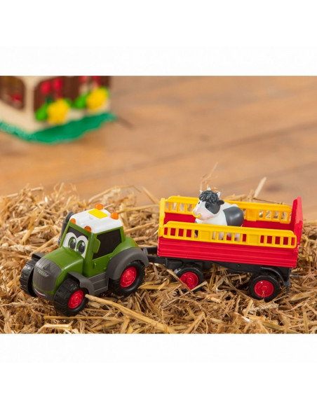 Tractor Dickie Toys Happy Fendt Animal Trailer cu remorca si