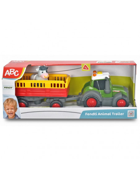 Tractor Dickie Toys Happy Fendt Animal Trailer cu remorca si