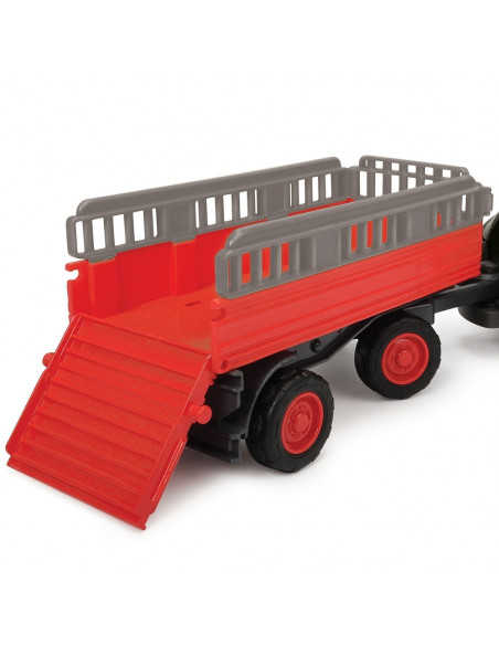 Tractor Dickie Toys Happy Ferguson Animal Trailer cu remorca si