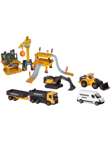 Pista de masini Majorette Creatix Construction cu 5 masinute