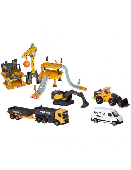 Pista de masini Majorette Creatix Construction cu 5 masinute