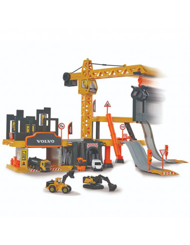 Pista de masini Majorette Creatix Construction cu 5 masinute