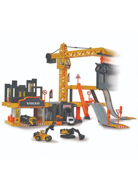 Pista de masini Majorette Creatix Construction cu 5 masinute