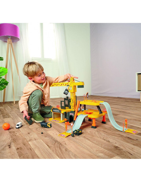 Pista de masini Majorette Creatix Construction cu 5 masinute