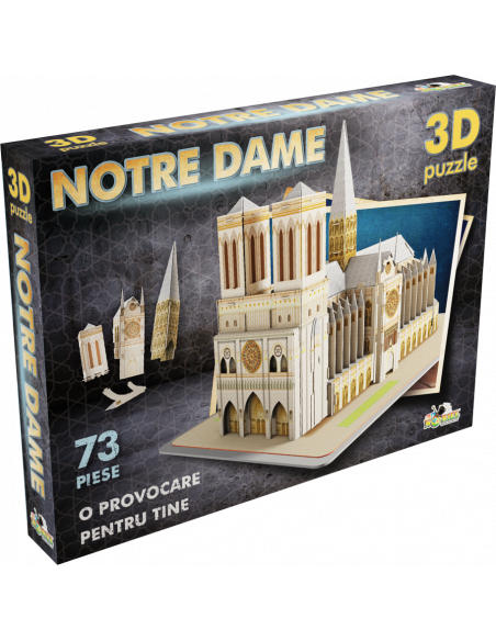 Notre Dame, Puzzle Noriel 3D, 73 Piese,Uniq3010