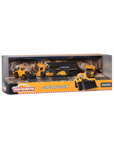 Set Majorette Volvo camion cu remorca, camion basculant