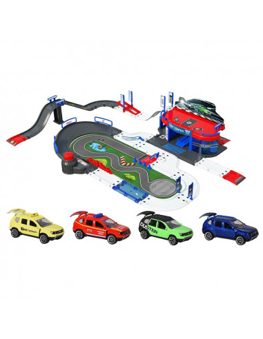 Pista de masini Majorette Creatix Dacia Duster Test Center cu 4