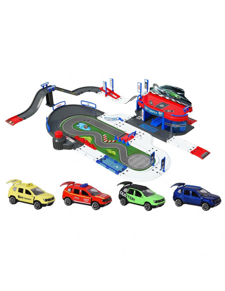 Pista de masini Majorette Creatix Dacia Duster Test Center cu 4