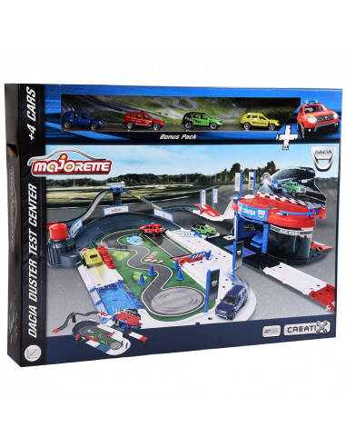 Pista de masini Majorette Creatix Dacia Duster Test Center cu 4