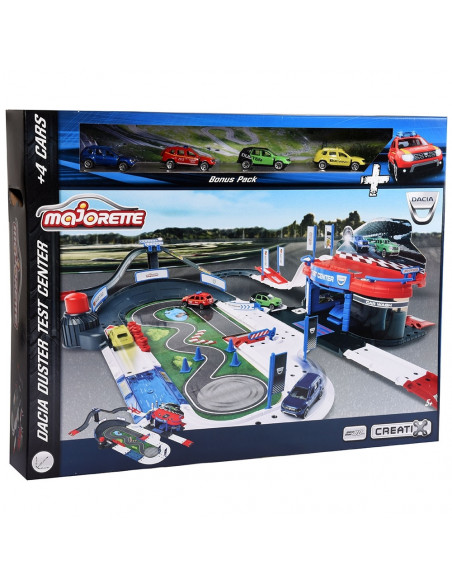Pista de masini Majorette Creatix Dacia Duster Test Center cu 4