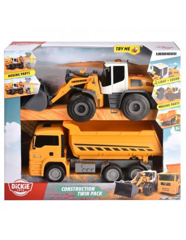 Set Dickie Toys Construction Twin Pack camion basculant MAN si