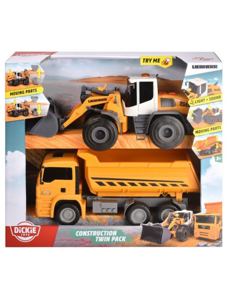 Set Dickie Toys Construction Twin Pack camion basculant MAN si