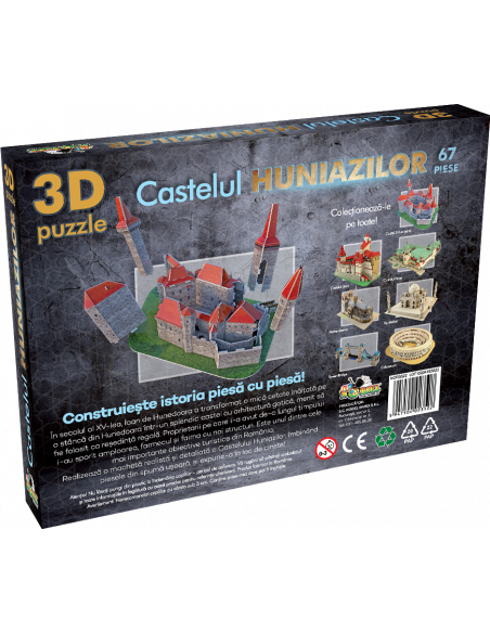 Castelul Huniazilor, Puzzle Noriel 3D, 67 Piese,Uniq3522