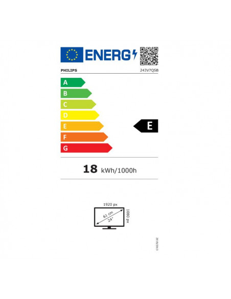 Monitor LED IPS Philips 23.8", Full HD, VGA, DVI, Negru