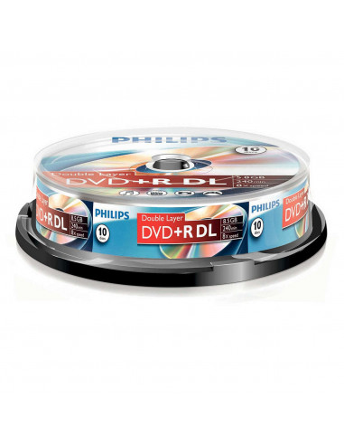 DVD+R DL 10/SET PHILIPS 8.5GB 8X,SKDR8S8B10F