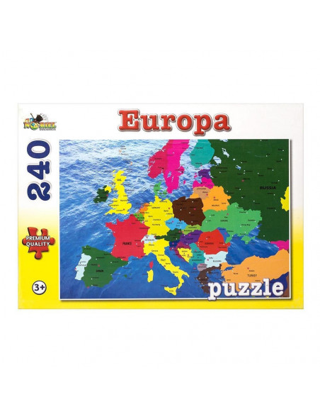 Harta Europei, Puzzle Noriel Lumea Vesela, 240 Piese,Uniq4551
