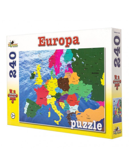 Harta Europei, Puzzle Noriel Lumea Vesela, 240 Piese,Uniq4551