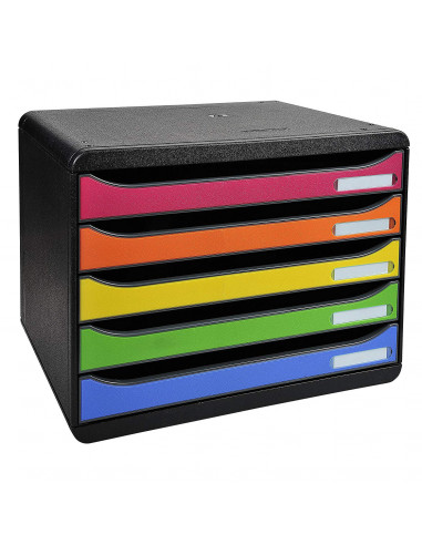 CABINET 5 SERTARE LANDSCAPE NEGRU/MULTICOLOR EXACOMPTA,EX308798D