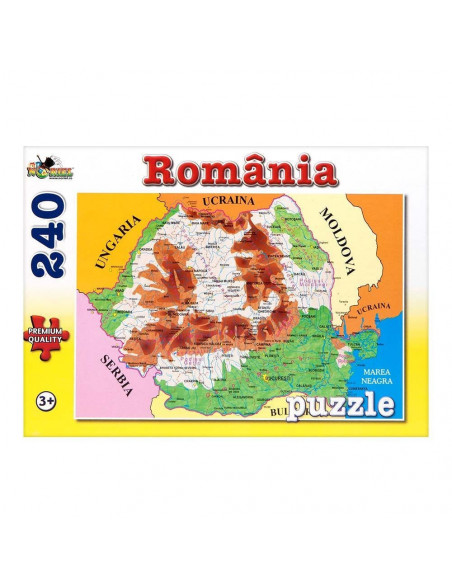Harta Romaniei, Puzzle Noriel Lumea Vesela, 240 Piese,Uniq4544
