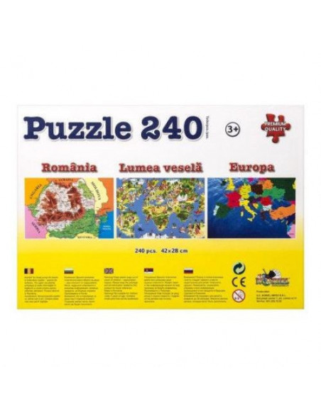 Harta Romaniei, Puzzle Noriel Lumea Vesela, 240 Piese,Uniq4544