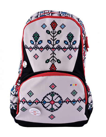 RUCSAC ETHNO CANVAS GRI-NEGRU COMPARTIMENT LAPTOP