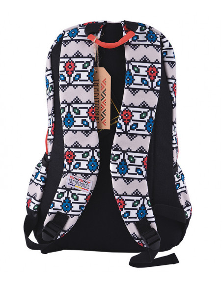 RUCSAC ETHNO CANVAS GRI-NEGRU COMPARTIMENT LAPTOP