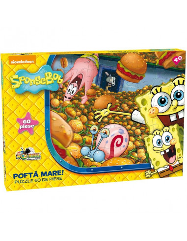 Pofta Mare Spongebob, Puzzle Noriel, 60 Piese,Uniq9671
