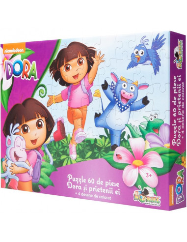 Dora Si Prietenii Ei, Puzzle Noriel, 60 Piese + 4 Desene De