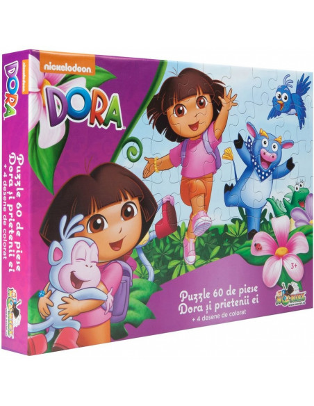 Dora Si Prietenii Ei, Puzzle Noriel, 60 Piese + 4 Desene De