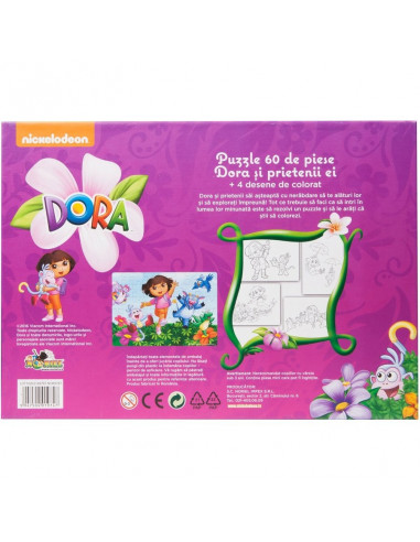 Dora Si Prietenii Ei, Puzzle Noriel, 60 Piese + 4 Desene De