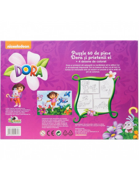 Dora Si Prietenii Ei, Puzzle Noriel, 60 Piese + 4 Desene De