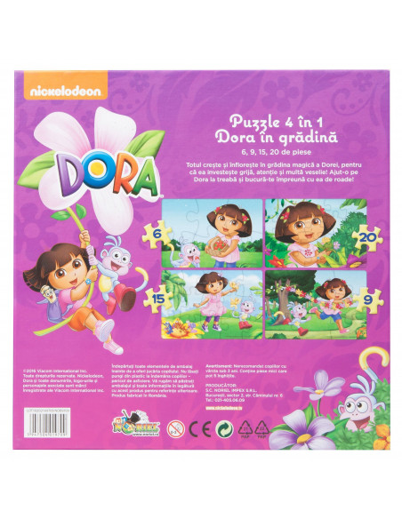 Dora Exploratoarea Puzzle 4 In 1 - Dora In Gradina, 50