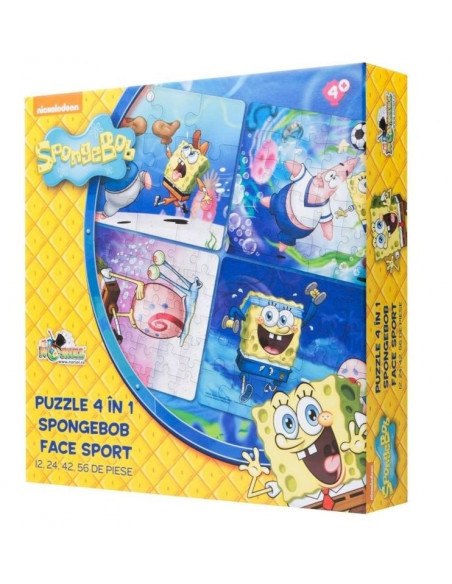Spongebob Face Sport Puzzle 4 In 1, 134 Piese,NOR9730 Spongebob Face Sport Puzzle 4 In 1, 134 Piese,NOR9730