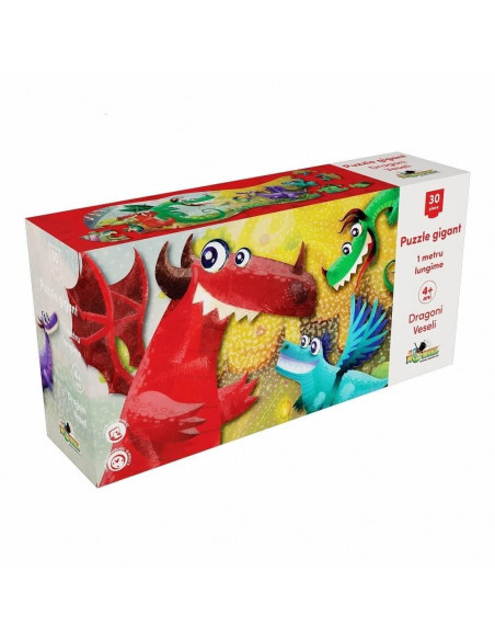 Dragoni Veseli, Puzzle Gigant Noriel, 30 Piese,Uniq2006