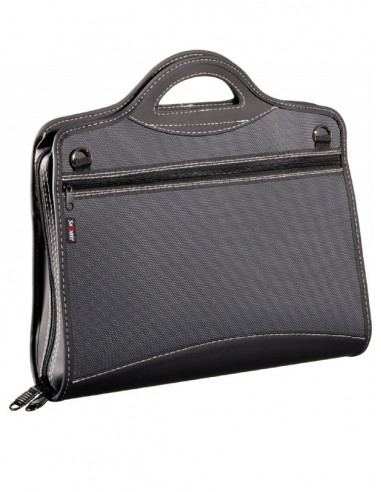 SERVIETA A4 CU 4 COMPARTIMENTE SI FERMOAR NEAGRA SNOPAKE,SN15309
