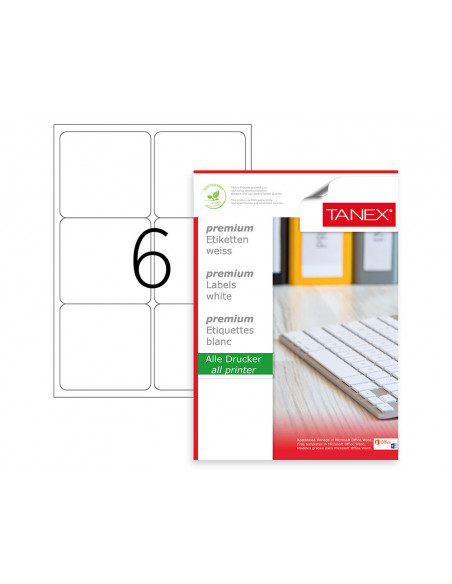 ETICHETE 6/A4 99.1*93.1MM COLTURI ROTUNDE 100/TOP TANEX,TW2006