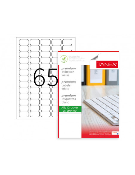 ETICHETE 65/A4 38.1*21.2MM COLTURI ROTUNDE 100/TOP TANEX,TW2065