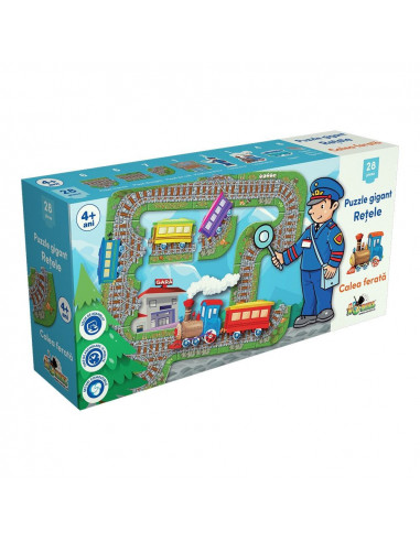Calea Ferata, Puzzle Gigant Noriel Retele, 28 Piese,Uniq2419