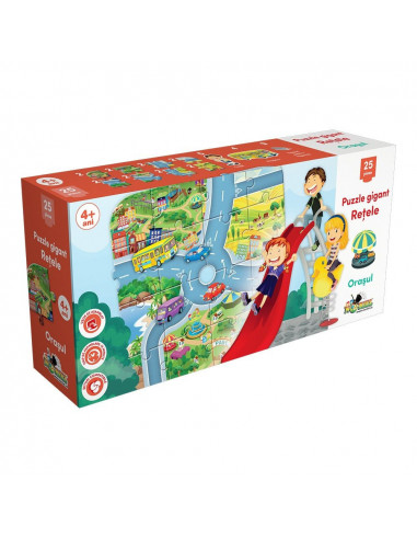 Orasul, Puzzle Gigant Noriel Retele, 25 Piese,Uniq2433