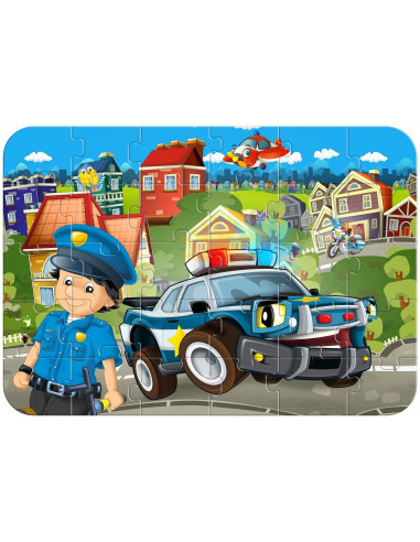 Masina De Politie, Puzzle Gigant Noriel Retele, 30