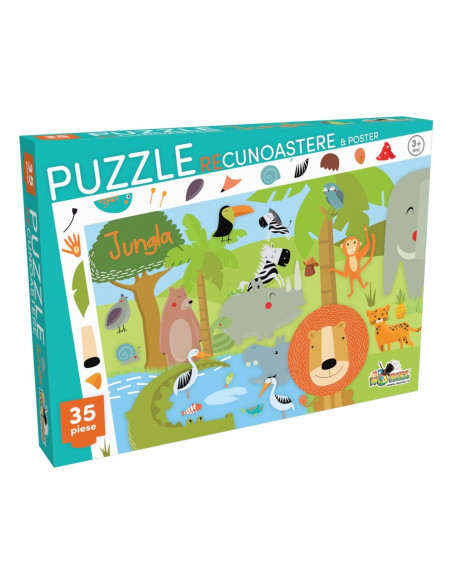 Recunoastere Jungla, Puzzle Noriel, 35 Piese,Uniq2198